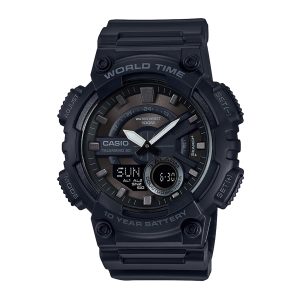 Reloj CASIO AEQ-110W-1BVDF Resina Juvenil Negro