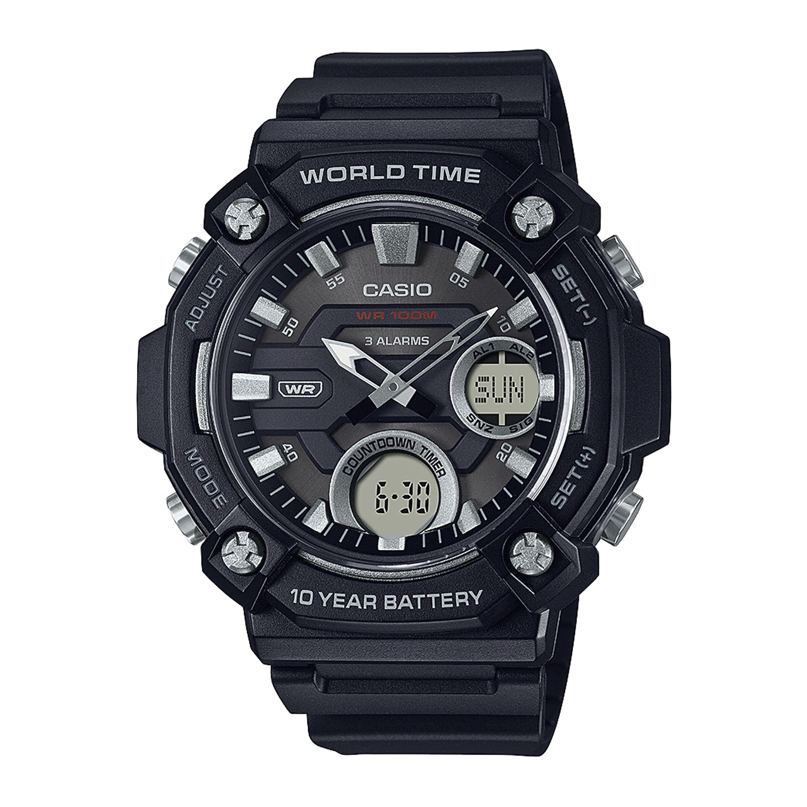 Reloj CASIO AEQ-120W-1AVDF Resina Juvenil Negro