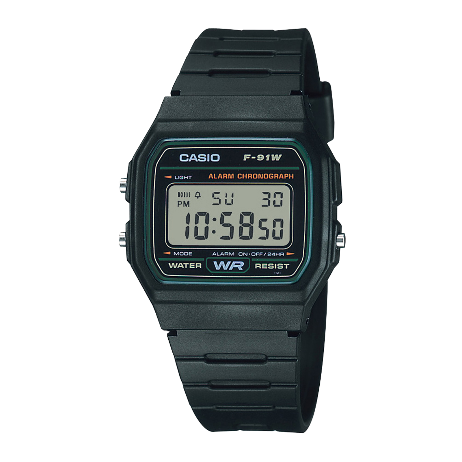 Reloj CASIO F-91W-3DG Resina Juvenil Negro