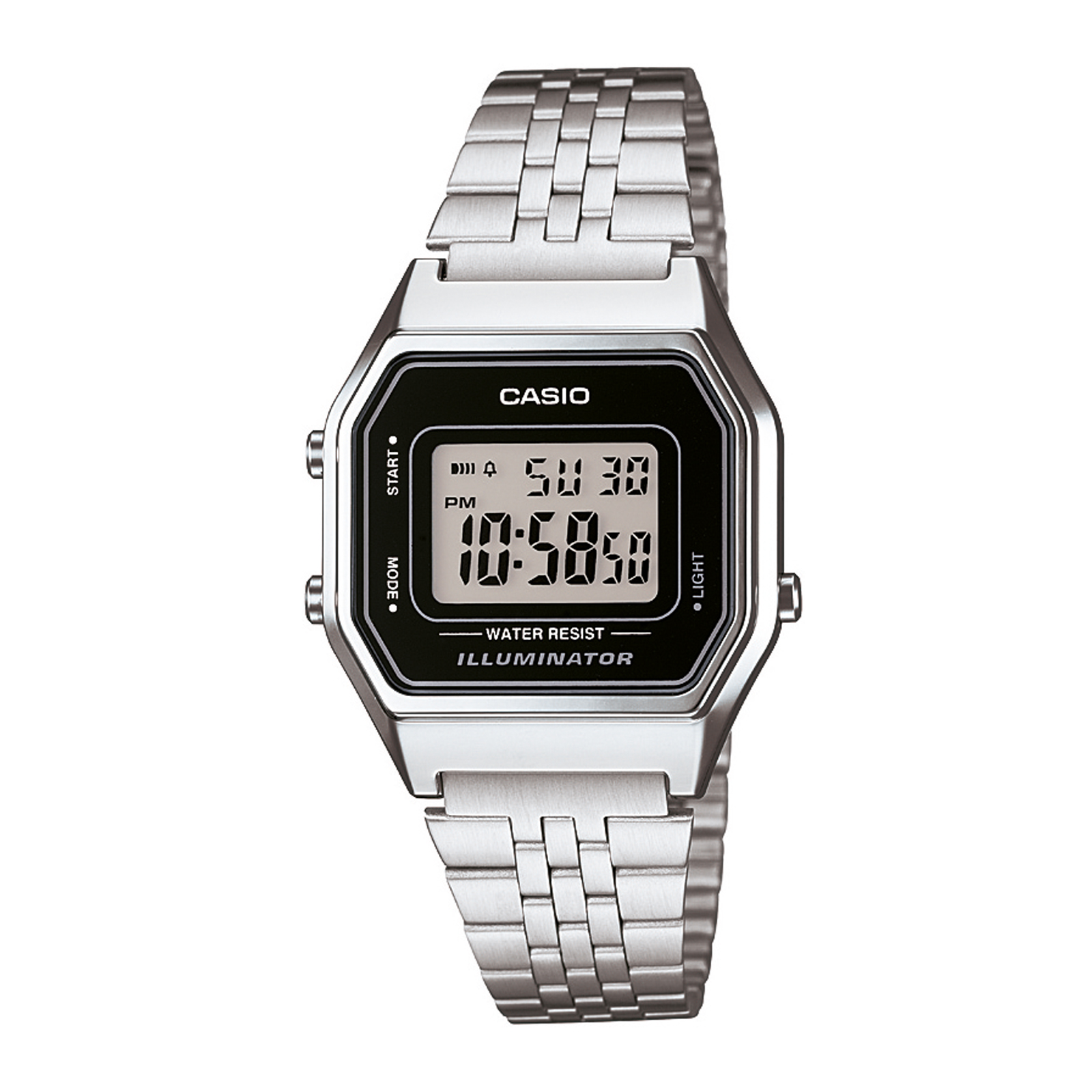 Reloj CASIO LA680WA-1DF Resina/Cromado Mujer Plateado - Btime