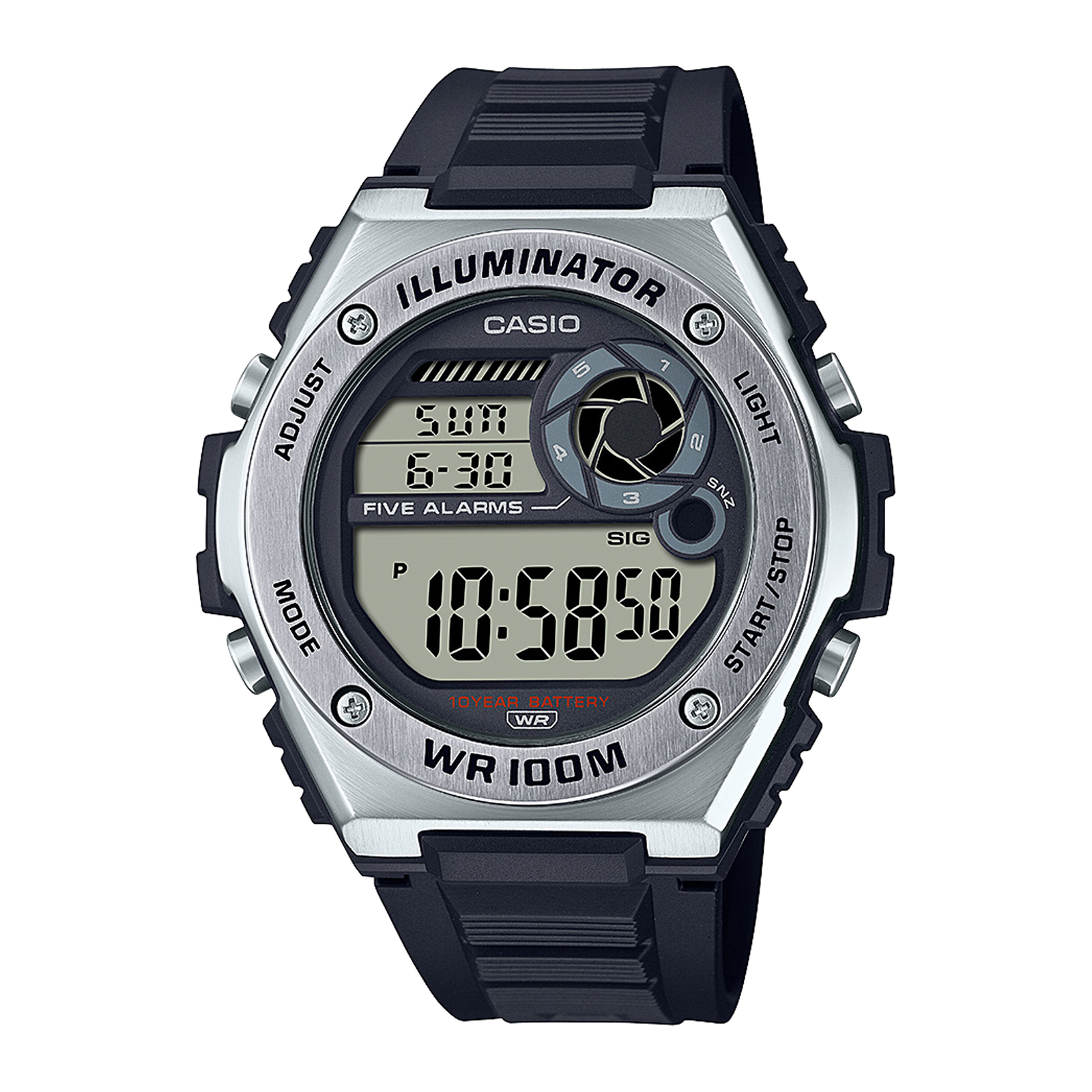 Reloj CASIO MWD-100H-1AVDF Resina/Acero Juvenil Plateado/Negro - Btime