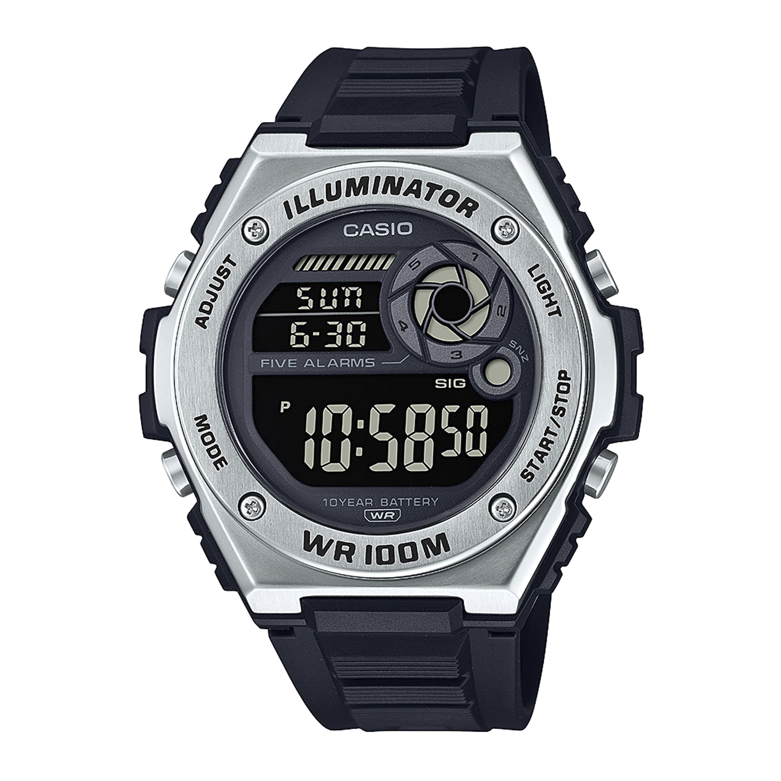 Reloj CASIO MWD-100H-1BVDF Resina/Acero Juvenil Plateado