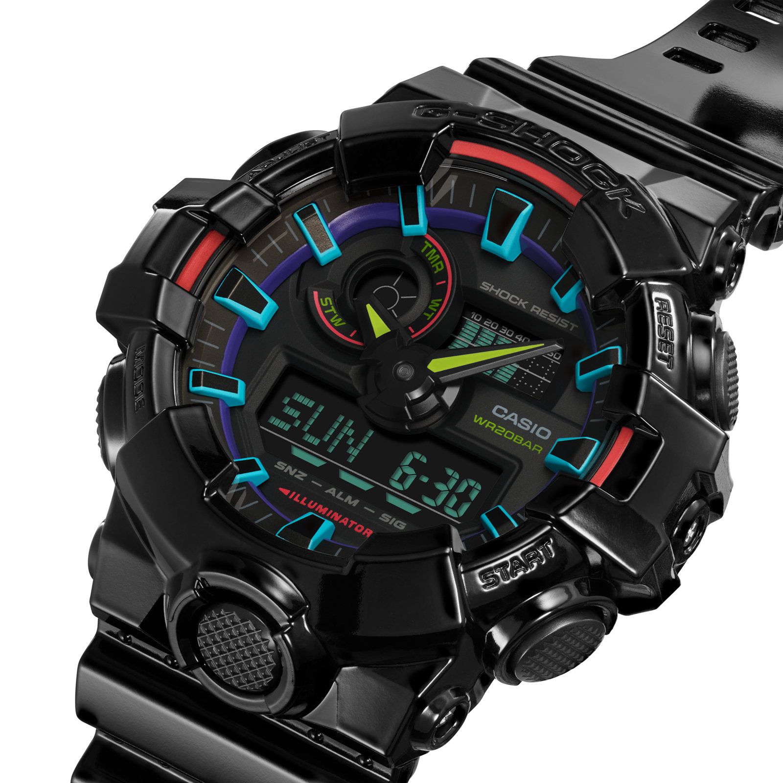 Reloj G-SHOCK GA-700RGB-1ADR Resina Hombre Negro