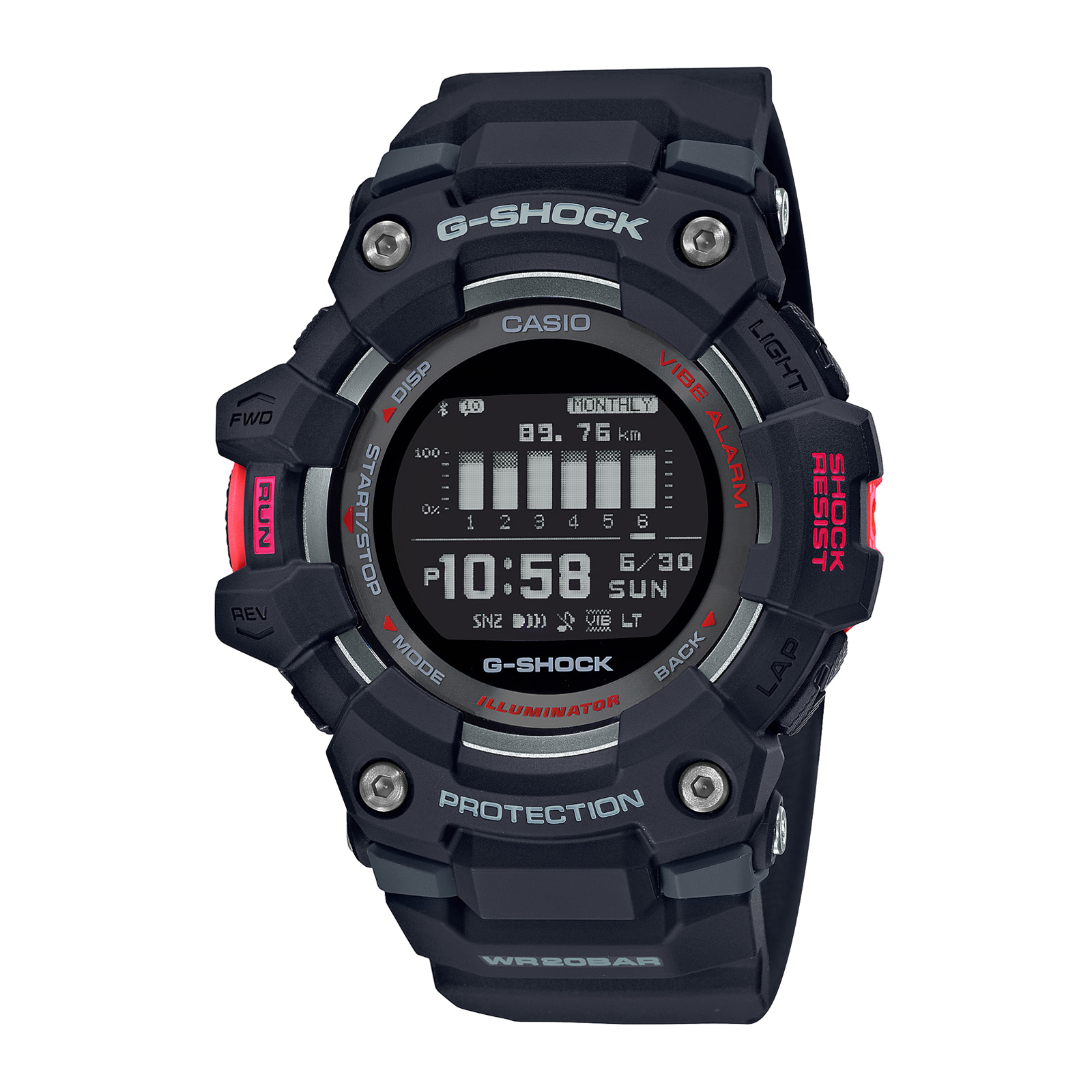 Reloj G-SHOCK GBD-100-1DR Resina/Aluminio Hombre Negro