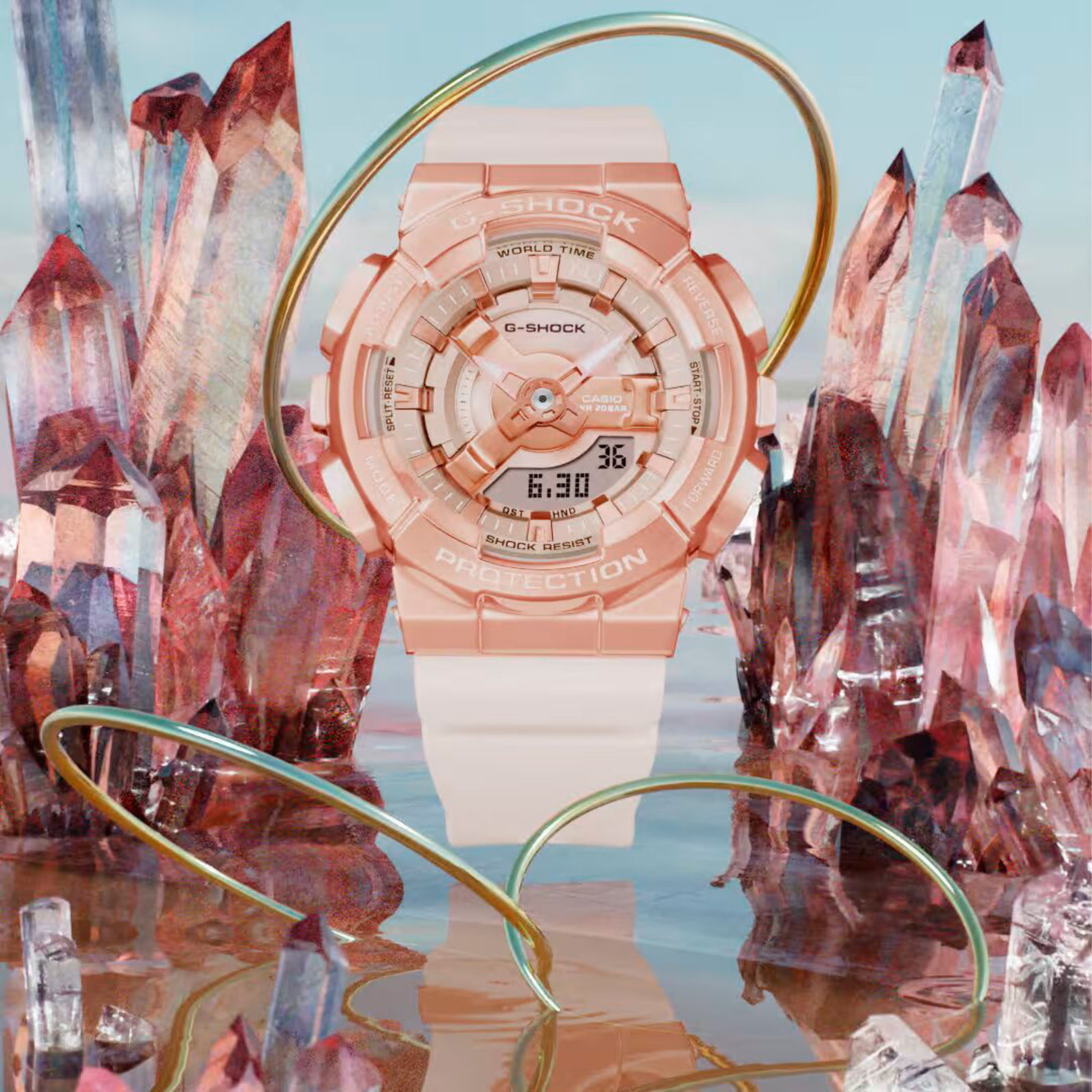 Reloj G-SHOCK GM-S110PG-4ADR Resina/Acero Mujer Oro Rosa