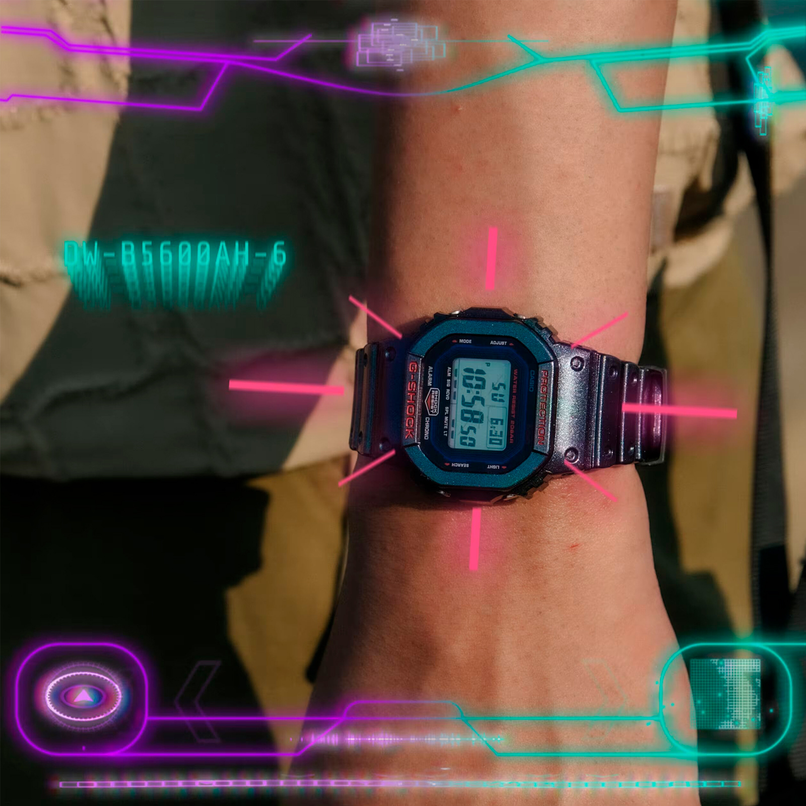 Reloj G-SHOCK DW-B5600AH-6DR Resina Hombre Purpura/Verde