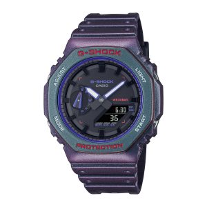 Reloj G-SHOCK GA-2100AH-6ADR Carbono/Resina Hombre Purpura/Verde