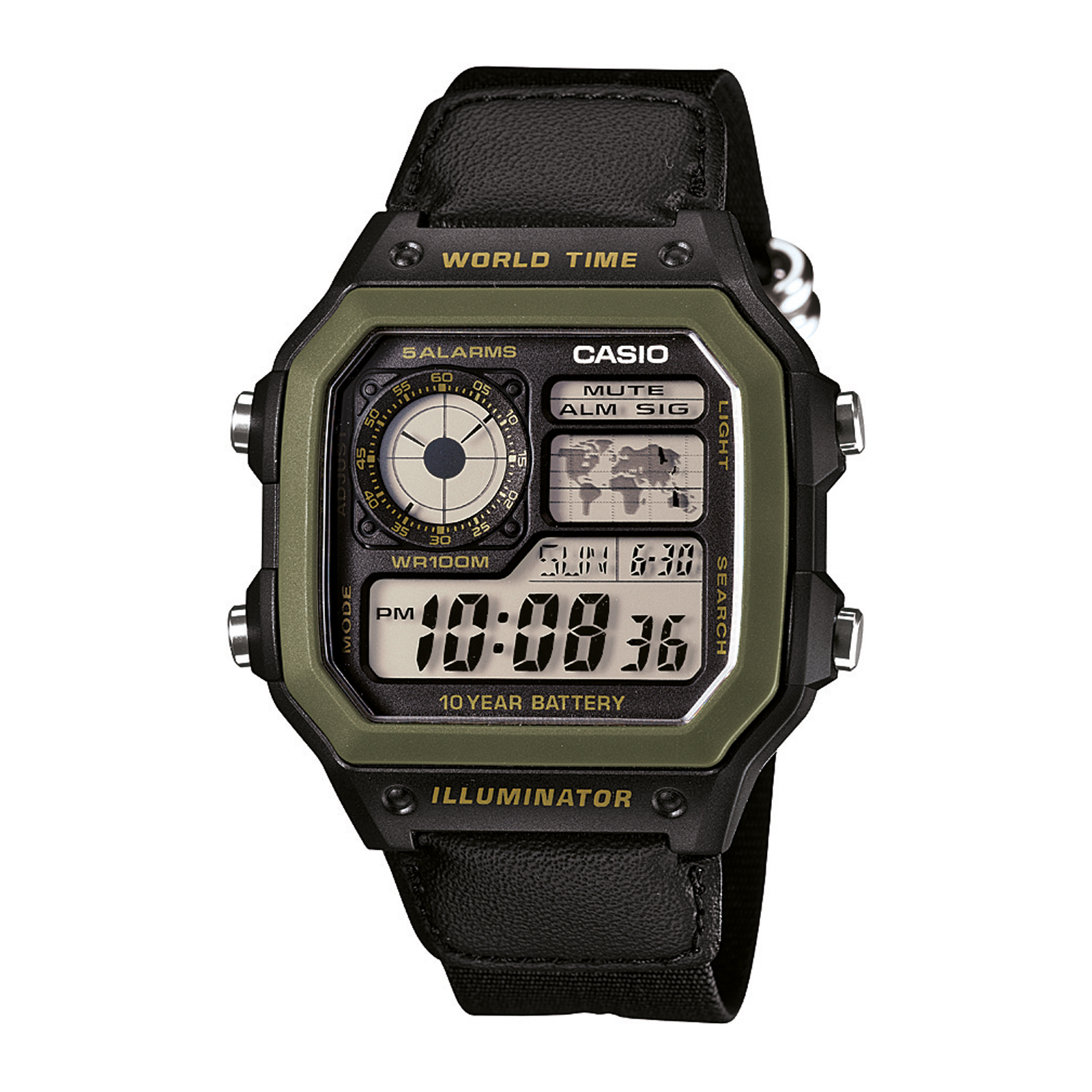 Reloj CASIO AE-1200WHB-1BVDF Resina Juvenil Negro/Verde