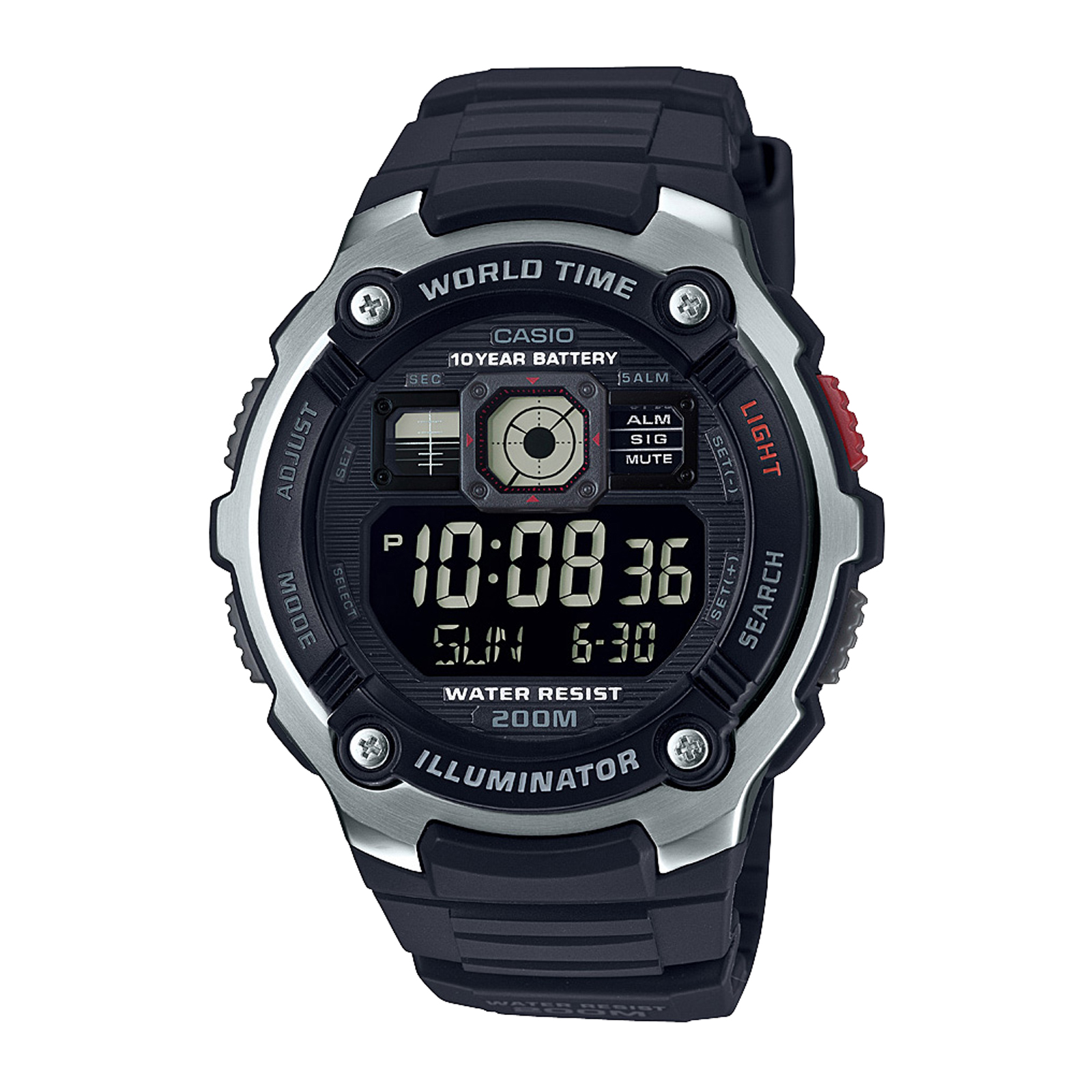 Reloj CASIO AE-2000W-1BVDF Resina/Acero Juvenil Plateado