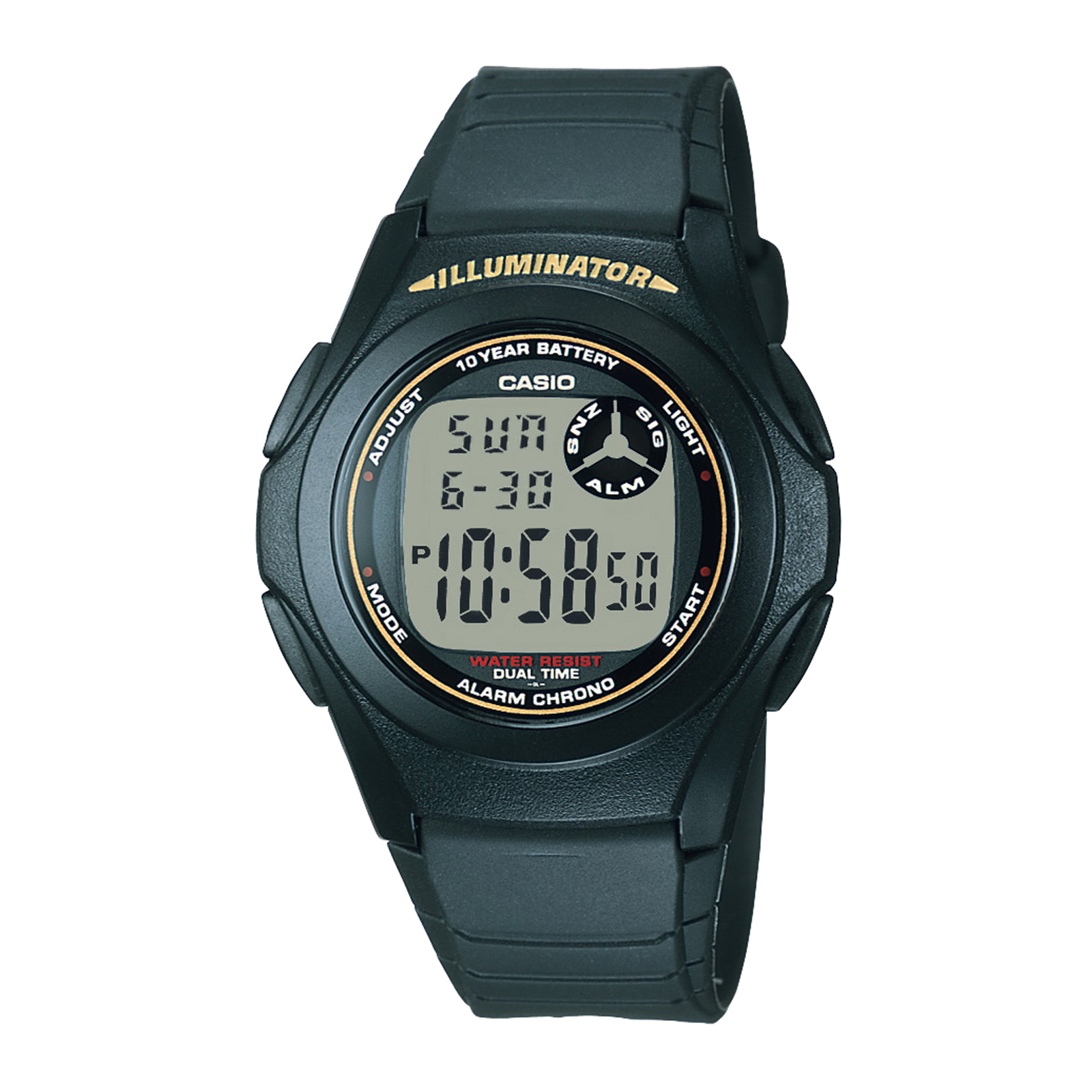 Reloj CASIO F-200W-9ADF Resina Juvenil Negro