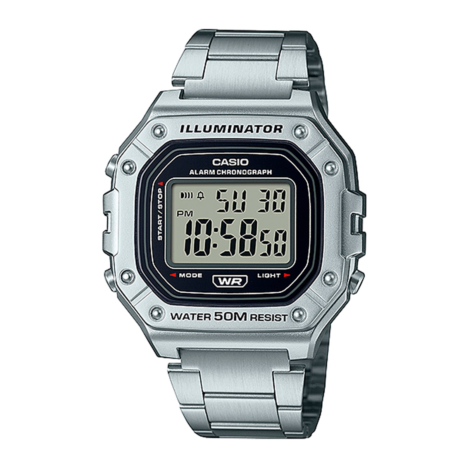 Reloj CASIO W 218HD 1AVDF Resina Hombre Plateado Btime