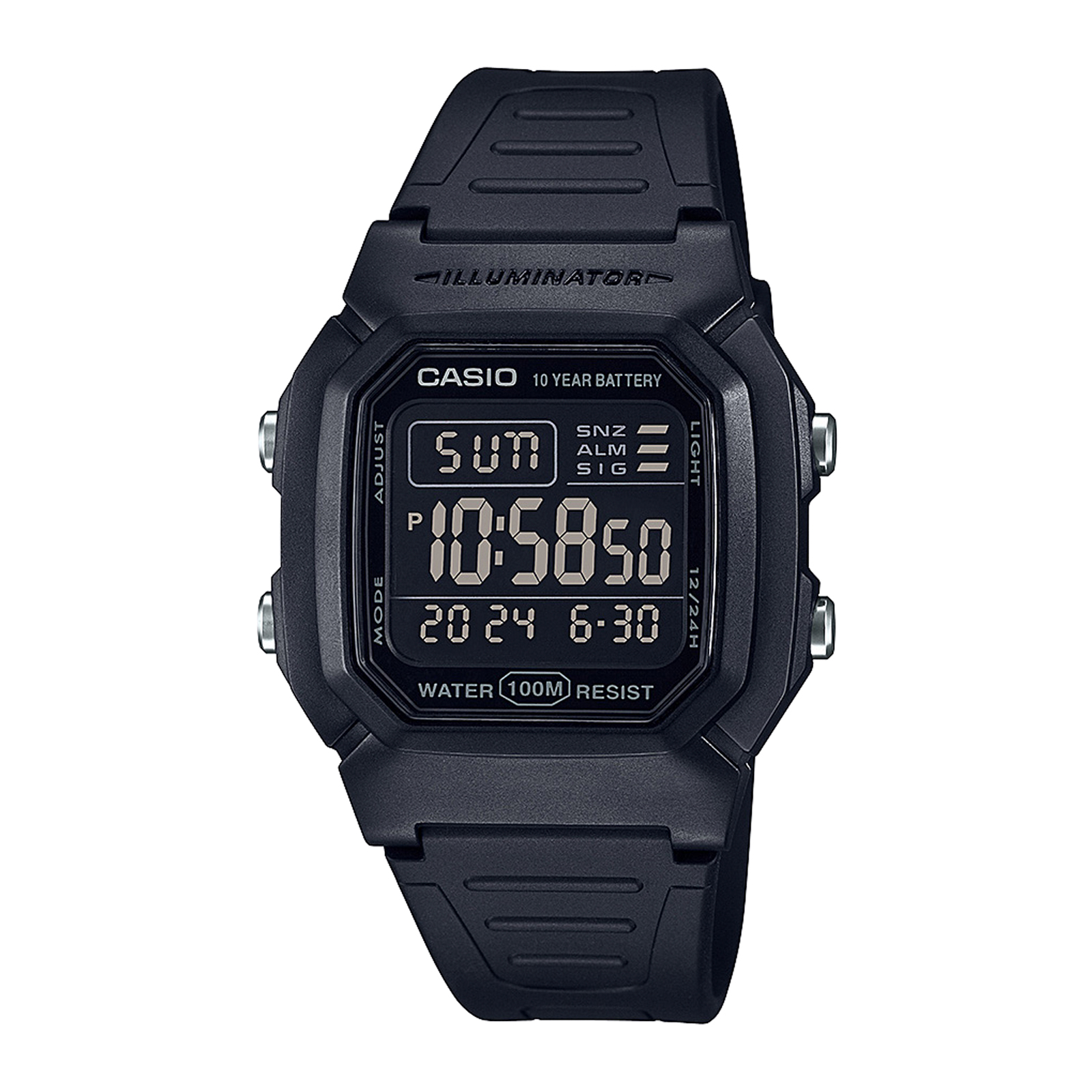 Reloj CASIO W-800H-1BVDF Resina Juvenil Negro