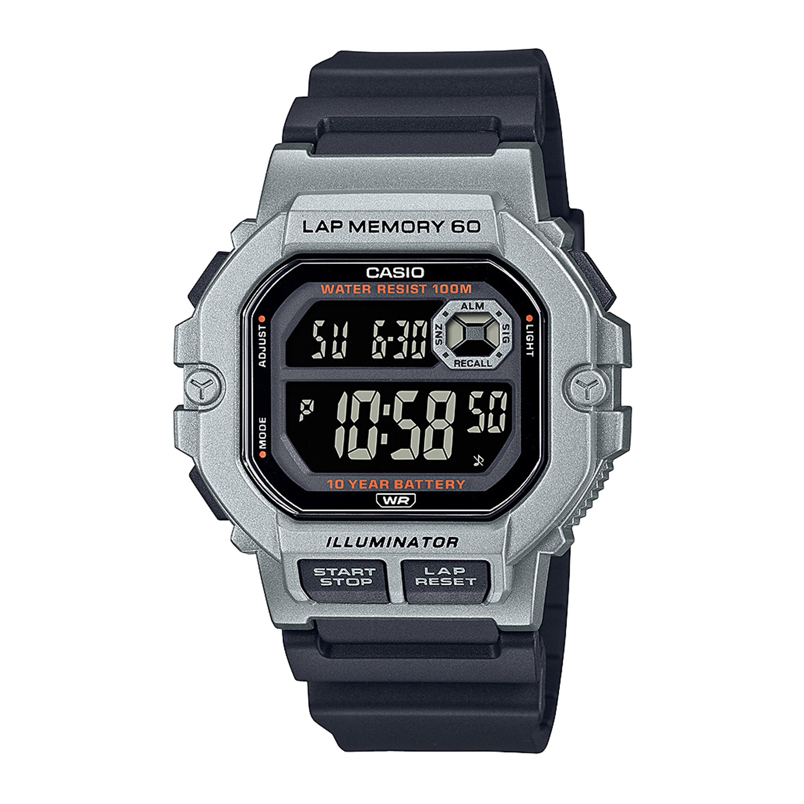 Reloj CASIO WS-1400H-1BVDF Resina Hombre Plateado