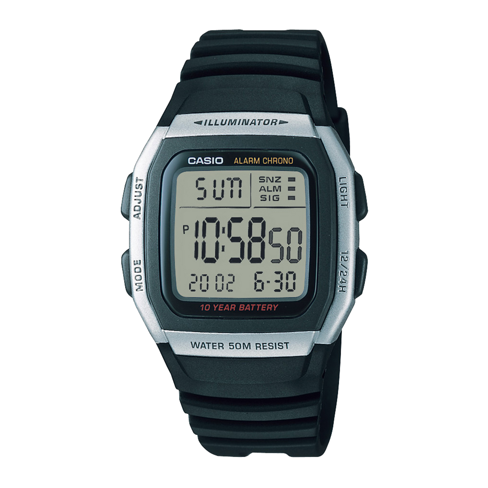 Reloj CASIO W-96H-1AVDF Resina Juvenil Plateado