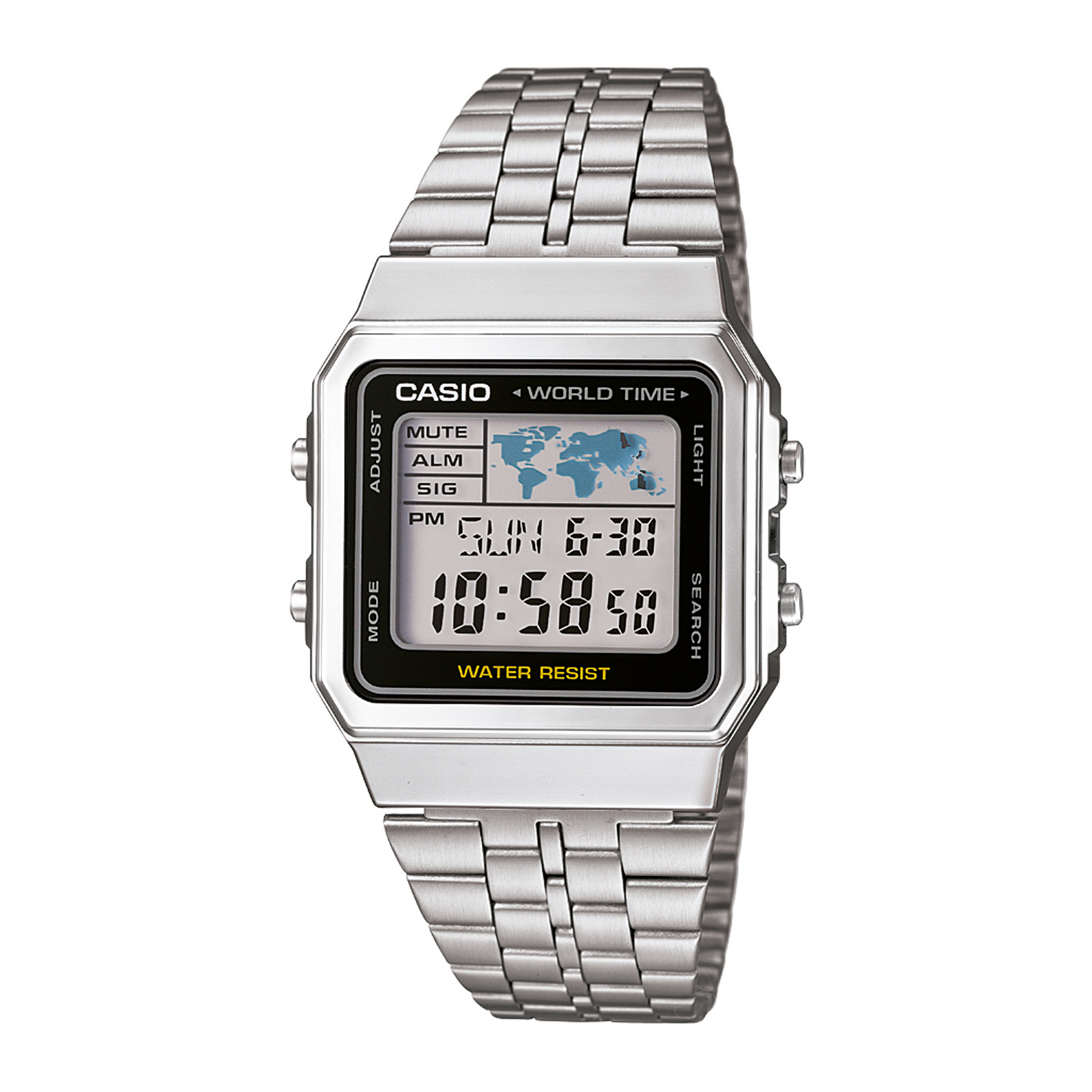 Reloj CASIO A500WA-1DF Resina/Cromado Unisex Plateado