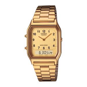 Reloj CASIO AQ-230GA-9BHDF Resina Juvenil Dorado