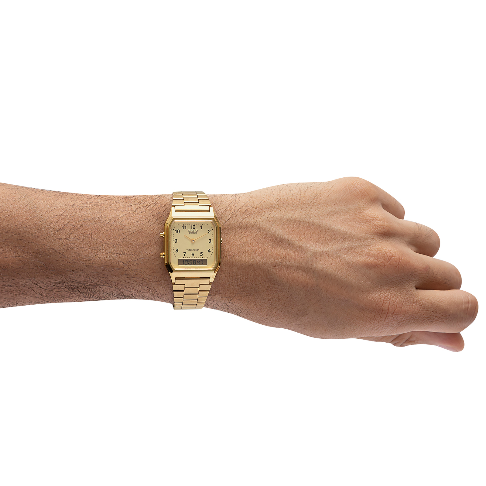 Reloj CASIO AQ-230GA-9BHDF Resina Juvenil Dorado