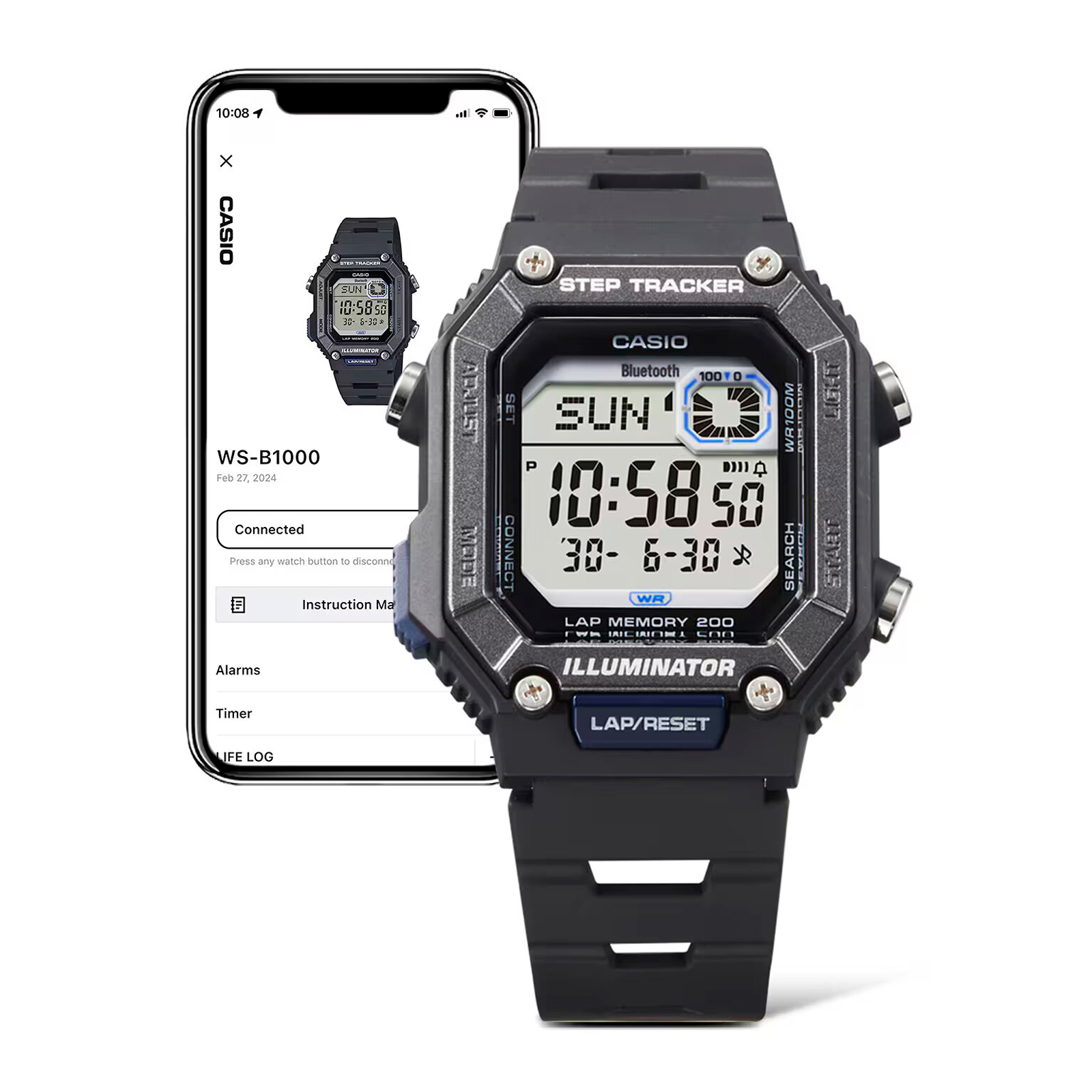 Reloj CASIO WS-B1000-1AVDF Resina Juvenil Negro