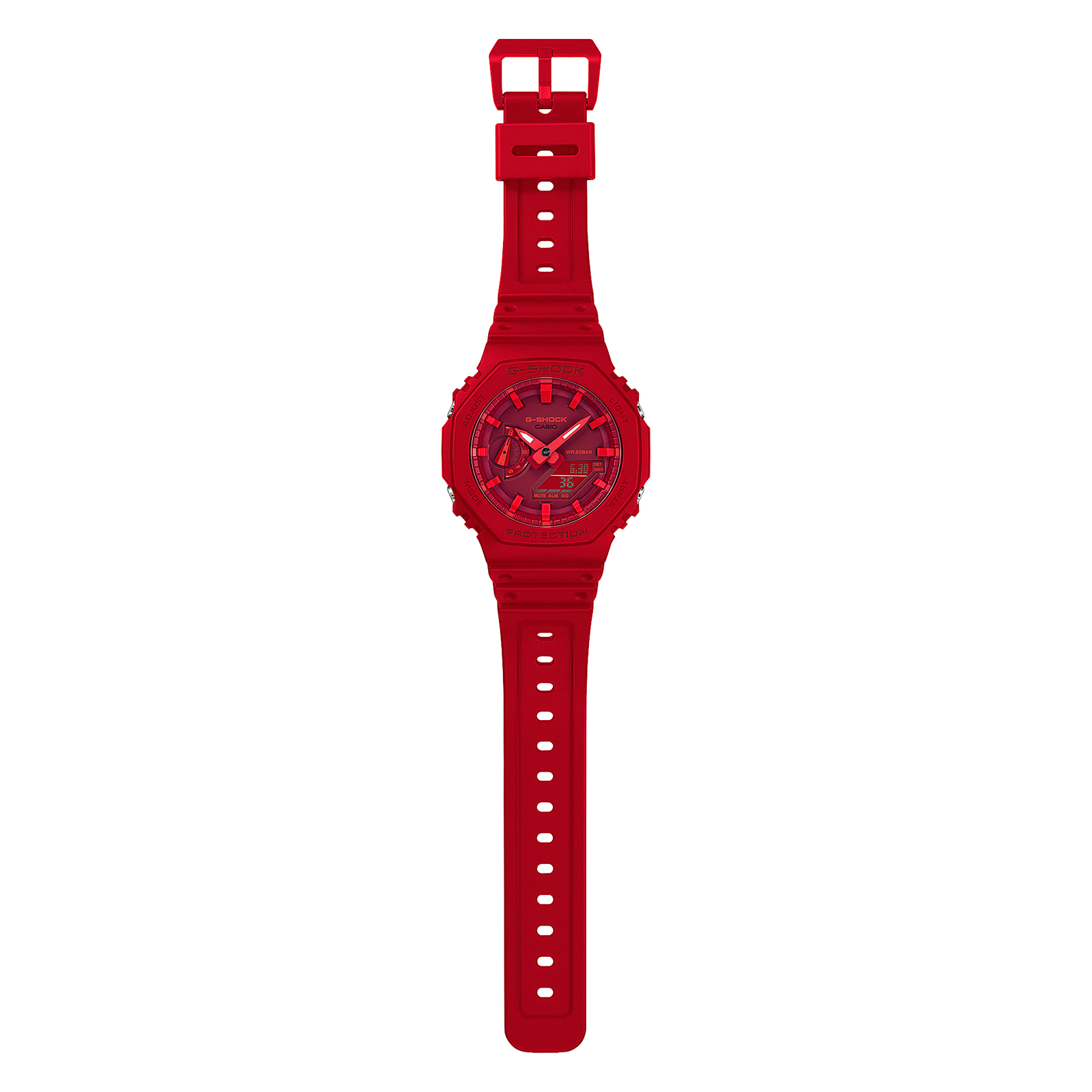 Reloj G-SHOCK GA-2100-4ADR Carbono/Resina Hombre Rojo