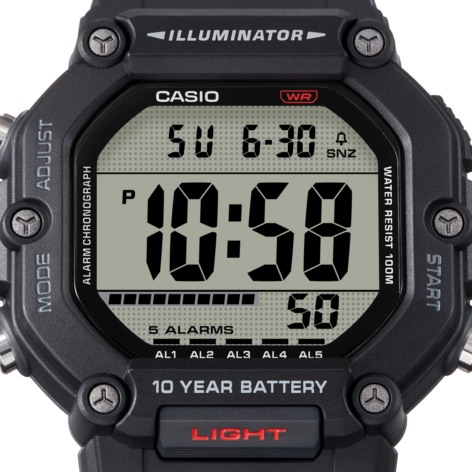 Reloj CASIO AE-1600H-1AVDF Resina Juvenil Negro
